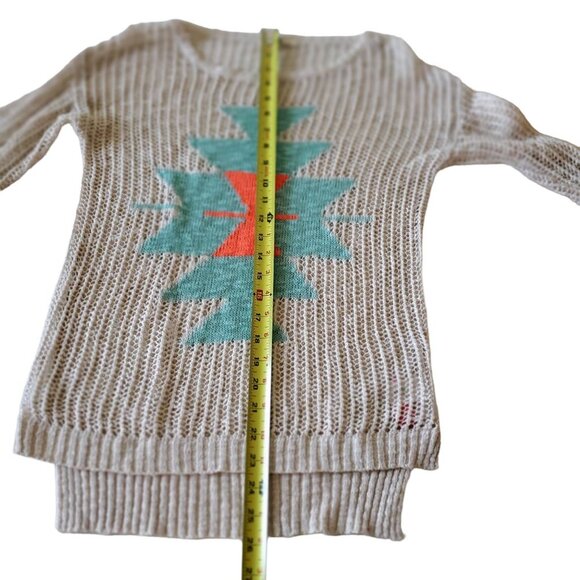 Ya Los Angeles Open Weave Aztez Southwestern Long Sleeve Sweater Medium - Picture 10 of 12